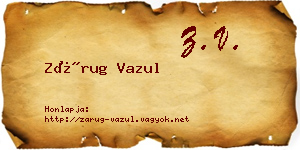 Zárug Vazul névjegykártya